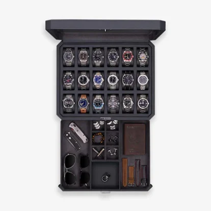 RW18A-CARBONRothwell18slotwatchcaseboxwithvaletaccessorydrawerBlackGreyCarbon_400x